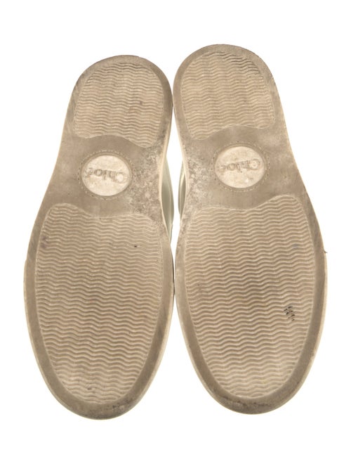 Chloé Leather Scalloped Accent Sneakers