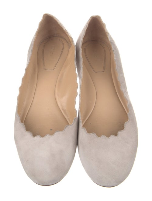 Chloé Suede Scalloped Accent Ballet Flats