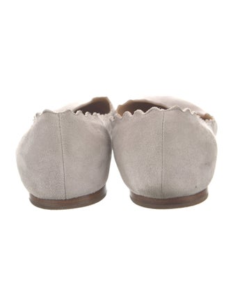 Chloé Suede Scalloped Accent Ballet Flats