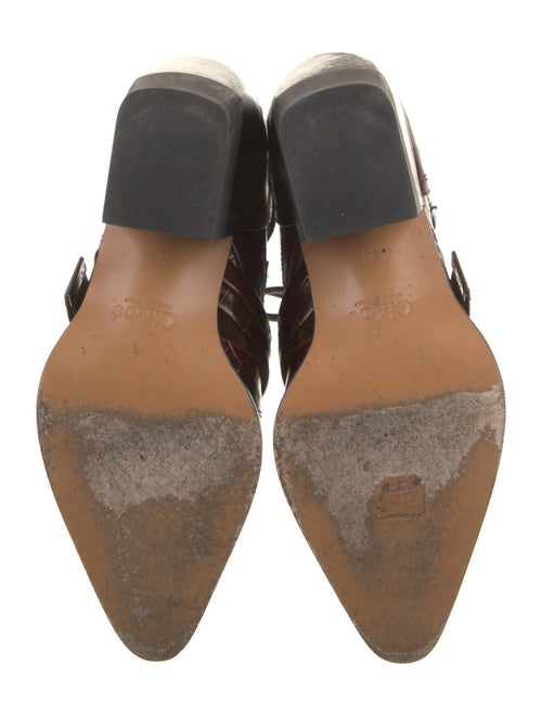 Chloé Leather Cutout Accent Lace-Up Boots