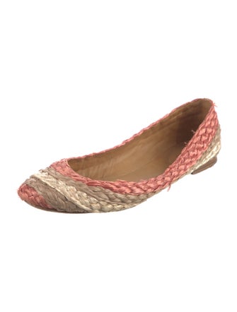 Chloé Raffia Striped Ballet Flats