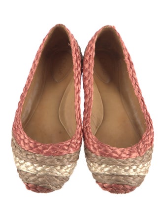 Chloé Raffia Striped Ballet Flats