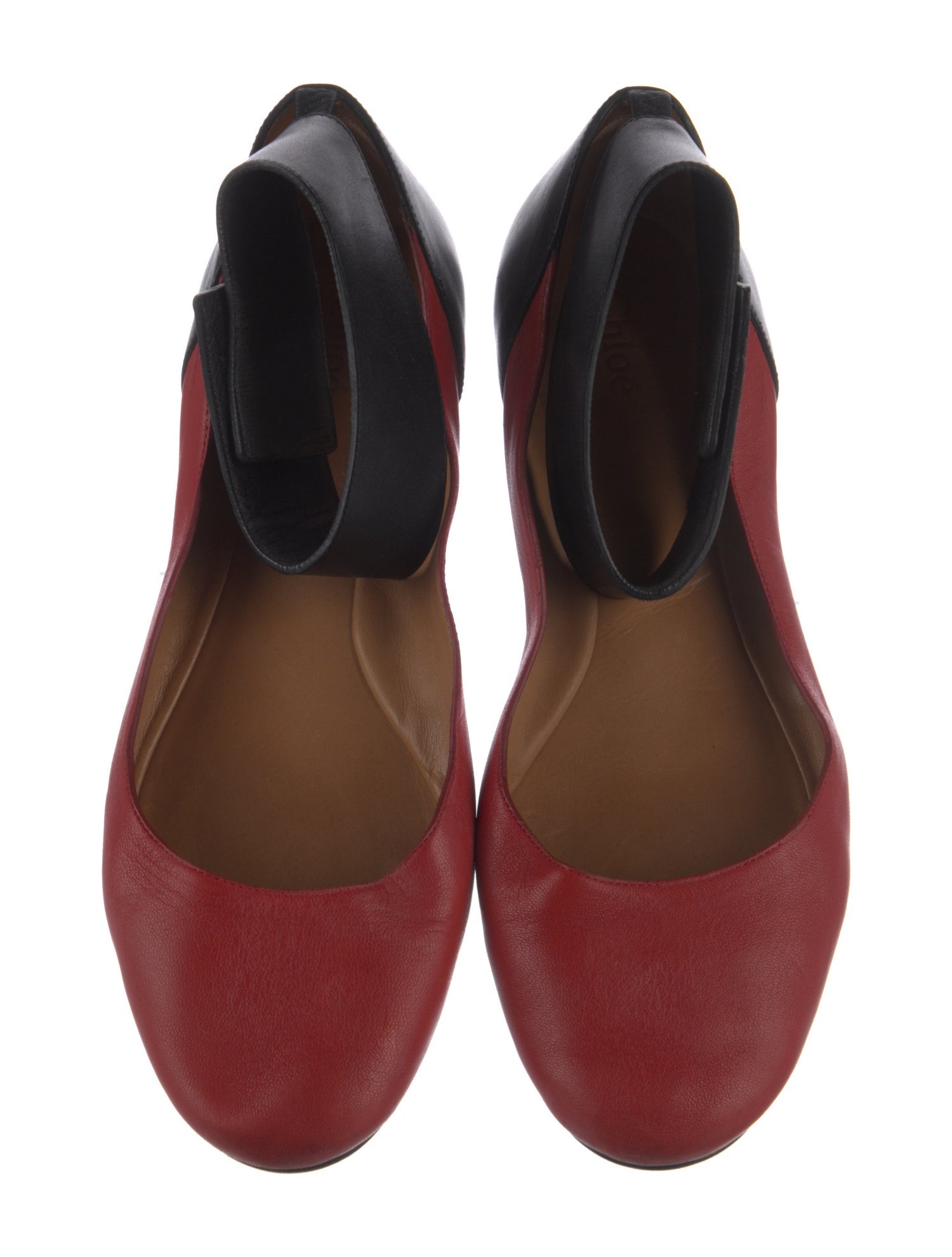 Chloé Leather Colorblock Pattern Ballet Flats