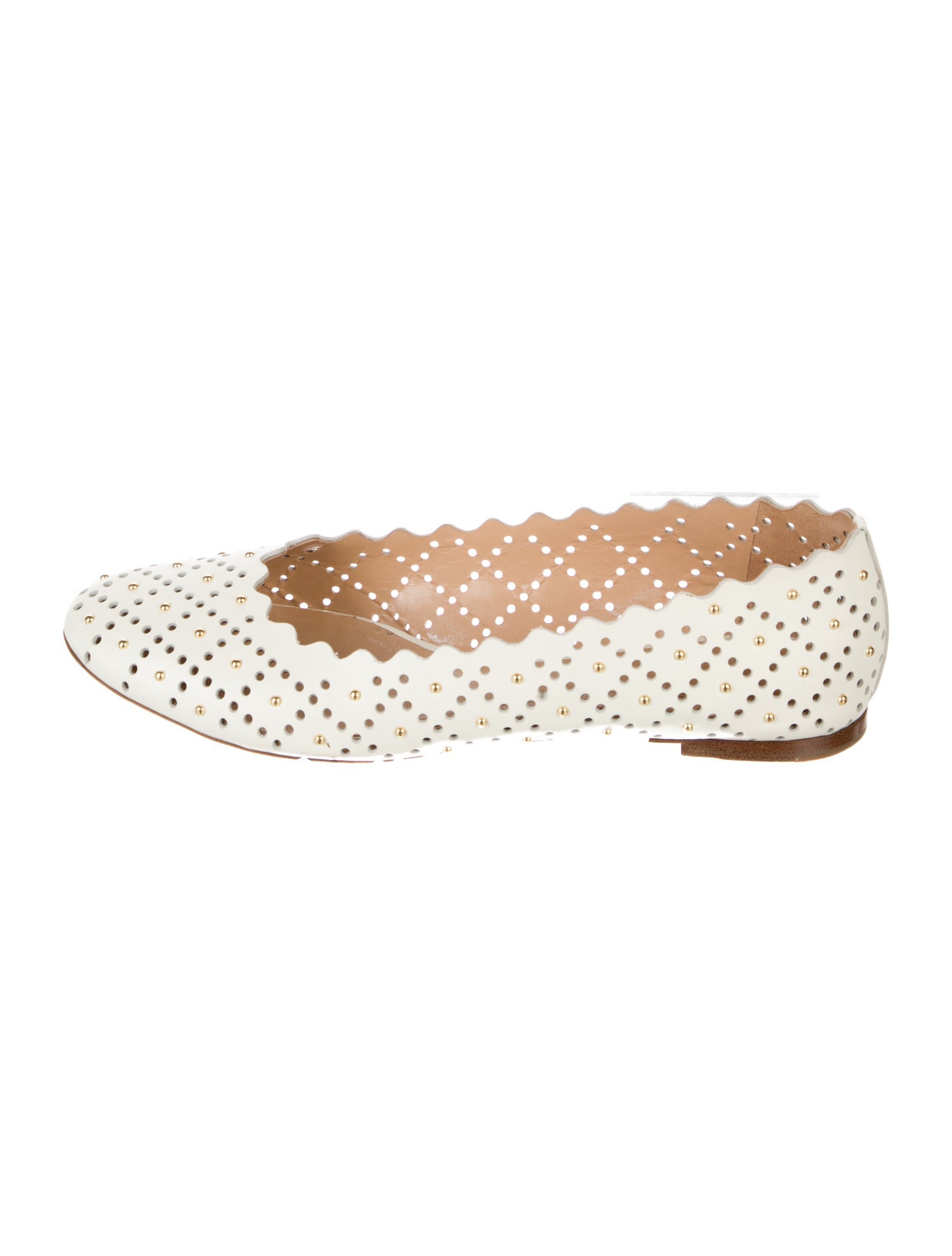 Chloé Leather Lasercut Accents Flats