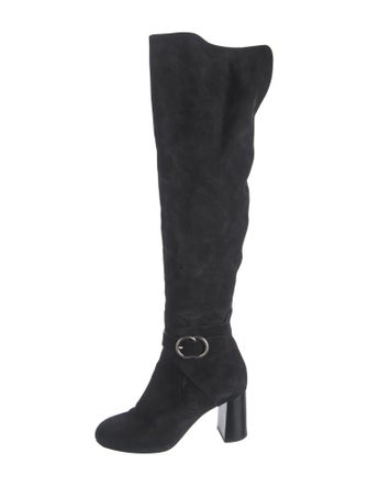 Chloé Suede Leather Trim Embellishment Boots