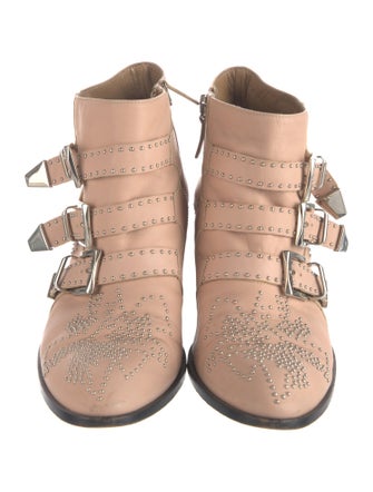 Chloé Leather Studded Accents Western Boots