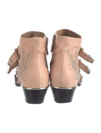 Chloé Leather Studded Accents Western Boots