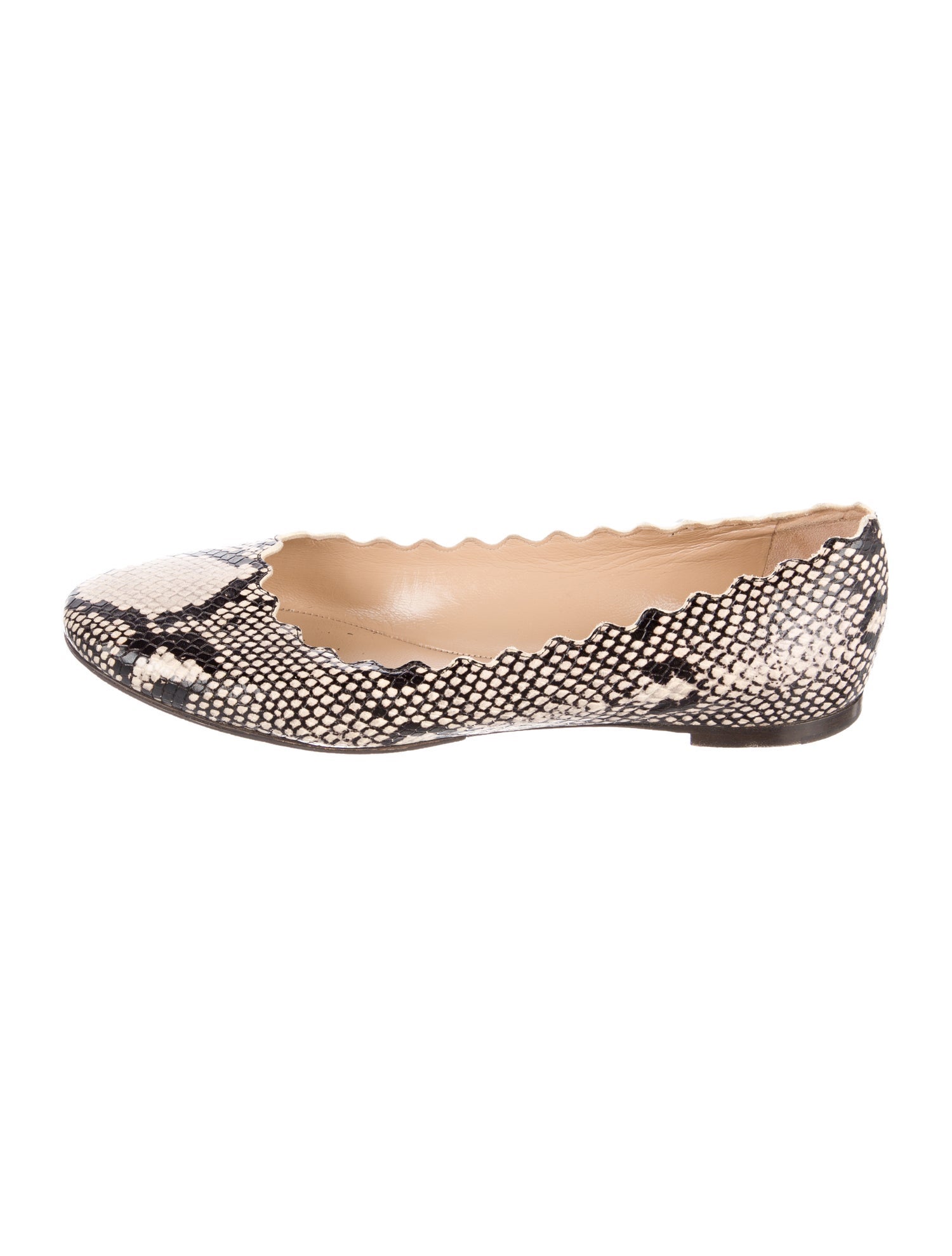 Chloé Leather Animal Print Ballet Flats
