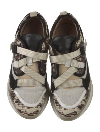 Chloé Leather Colorblock Pattern Sneakers