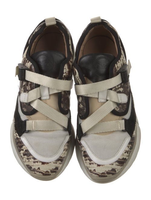 Chloé Leather Colorblock Pattern Sneakers