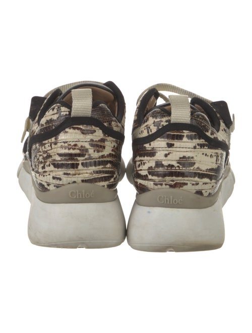 Chloé Leather Colorblock Pattern Sneakers