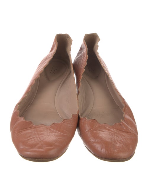 Chloé Leather Scalloped Accent Ballet Flats