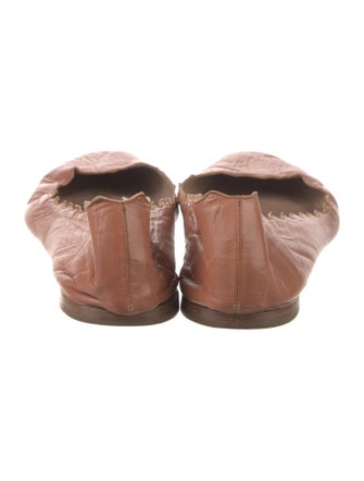 Chloé Leather Scalloped Accent Ballet Flats