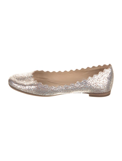 Chloé Leather Scalloped Accent Ballet Flats