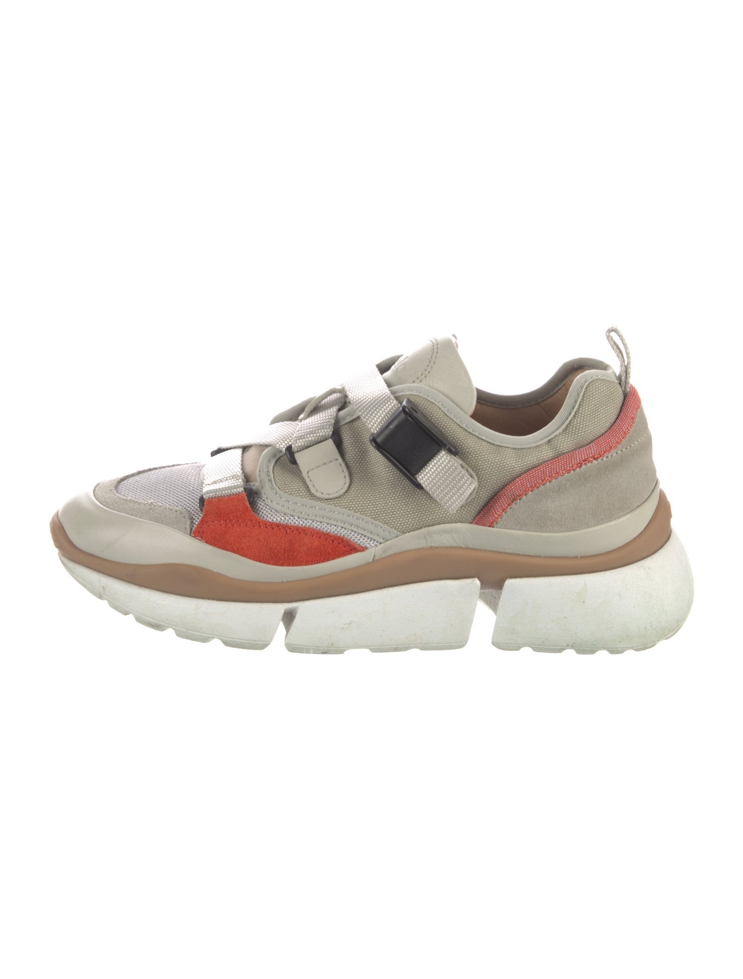Chloé Leather Colorblock Pattern Sneakers