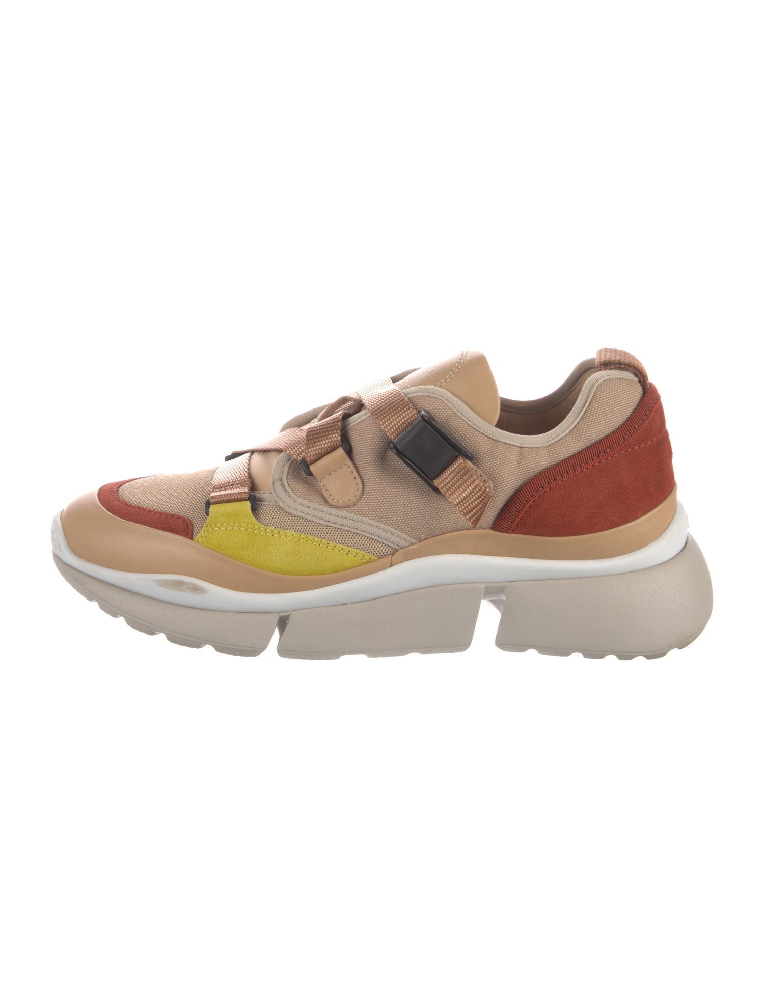 Chloé Canvas Colorblock Pattern Sneakers