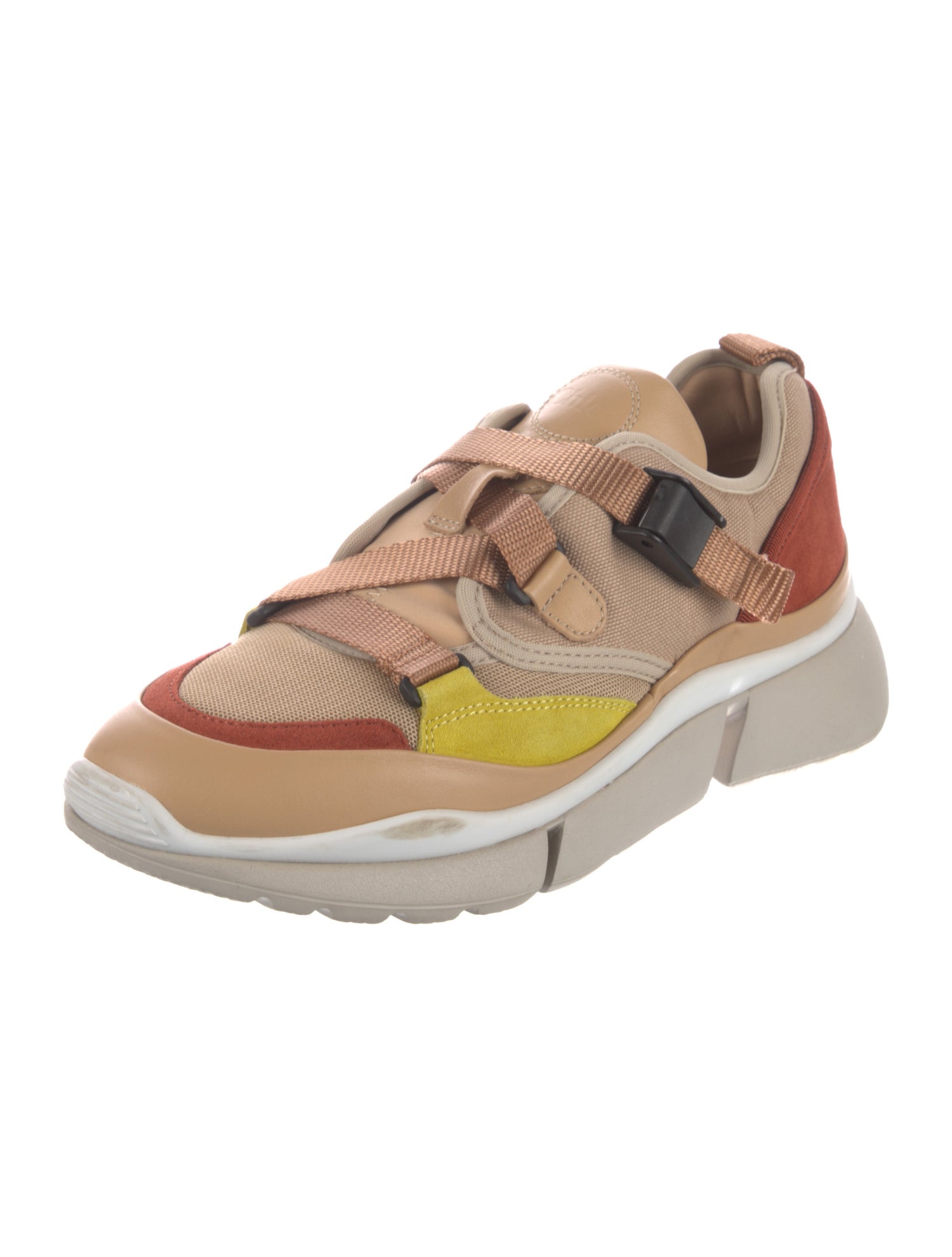 Chloé Canvas Colorblock Pattern Sneakers