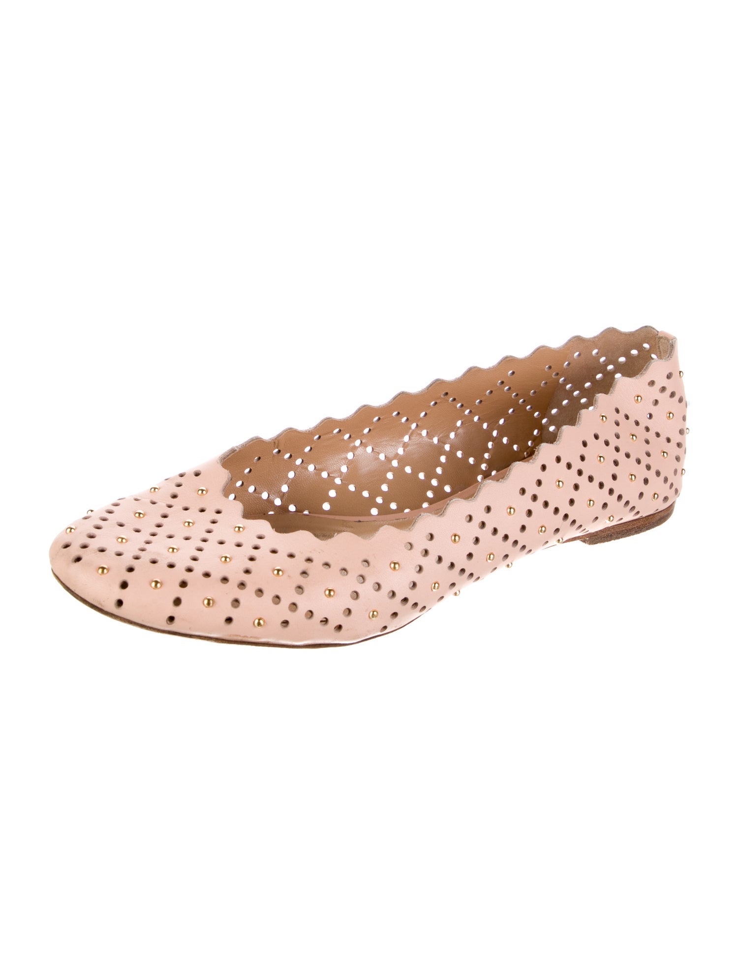 Chloé Leather Patterned Ballet Flats