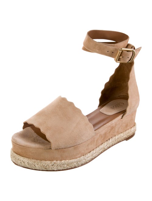 Chloé Suede Scalloped Accent Espadrilles