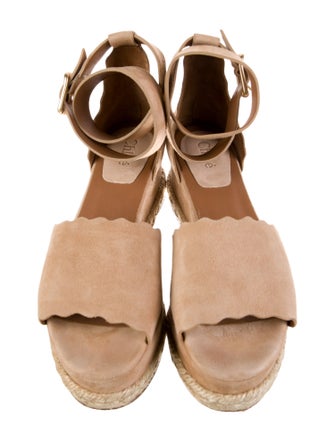 Chloé Suede Scalloped Accent Espadrilles