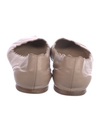 Chloé Leather Scalloped Accent Ballet Flats