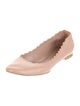 Chloé Leather Scalloped Accent Ballet Flats