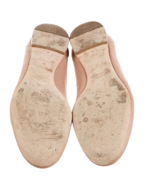 Chloé Leather Scalloped Accent Ballet Flats