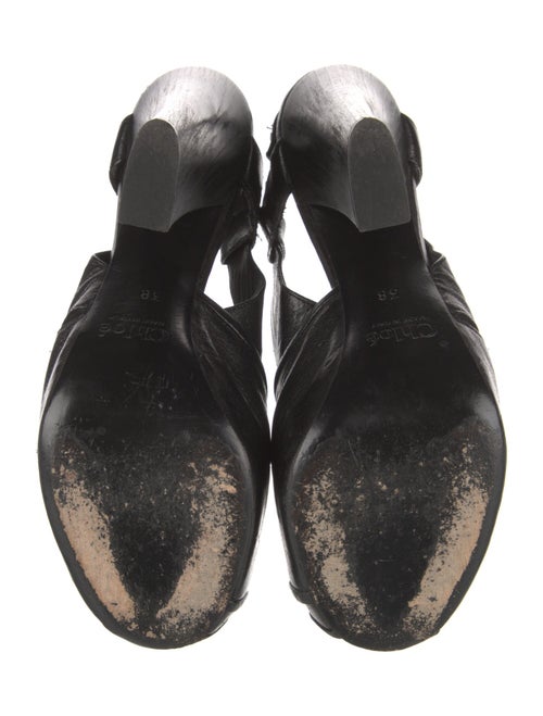 Chloé Leather Cutout Accent Slingback Sandals