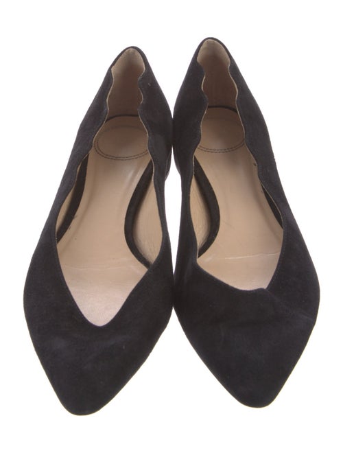 Chloé Suede Scalloped Accent Flats