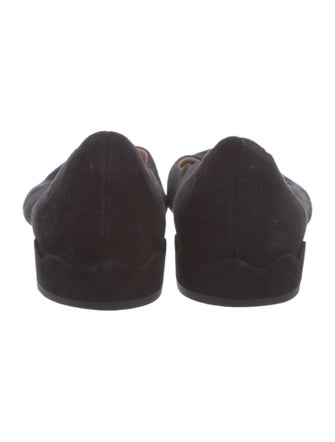 Chloé Suede Scalloped Accent Flats