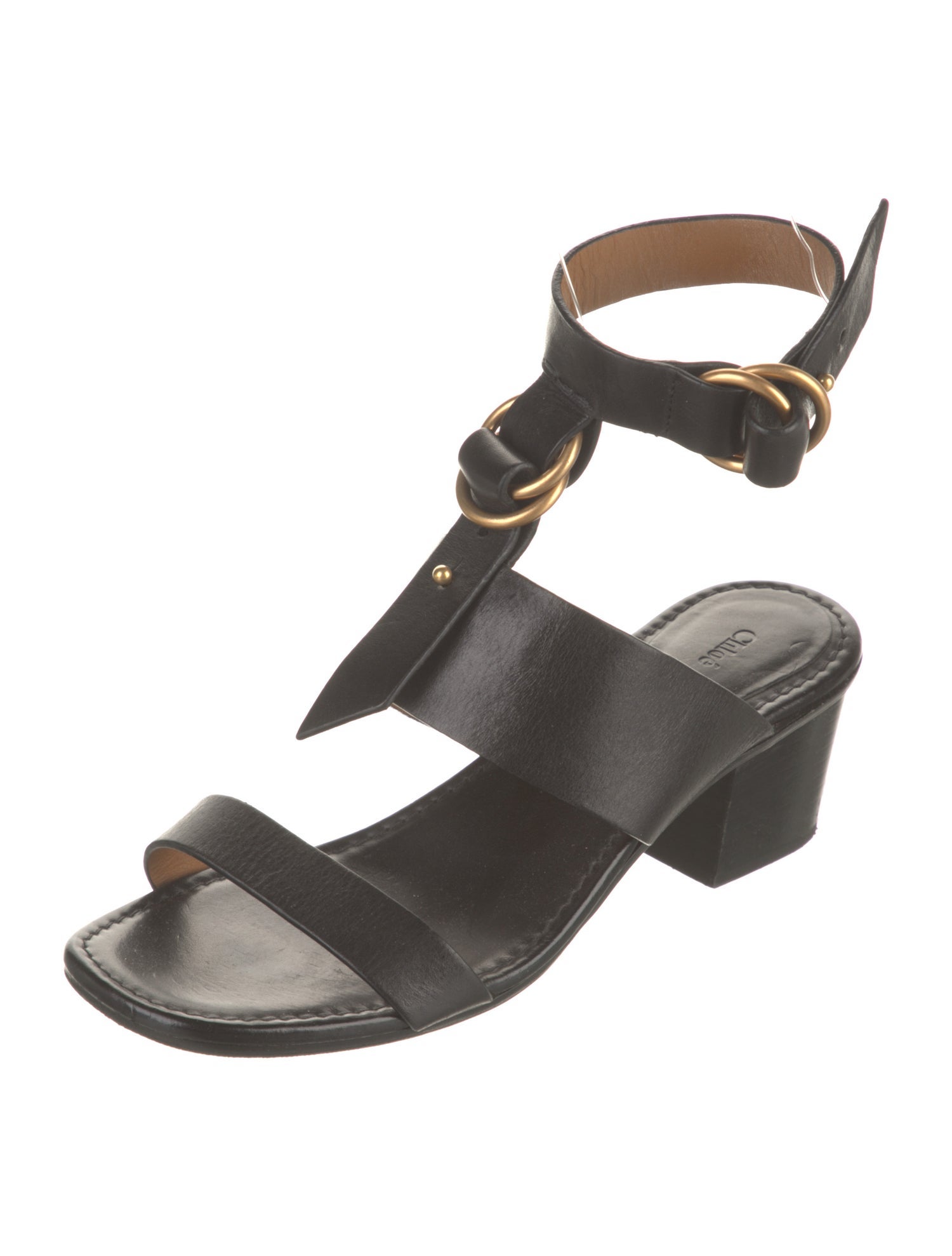 Chloé Leather T-Strap Sandals
