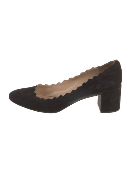 Chloé Suede Scalloped Accent Pumps