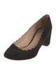 Chloé Suede Scalloped Accent Pumps