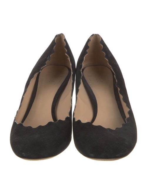 Chloé Suede Scalloped Accent Pumps
