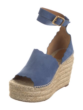 Chloé Suede Scalloped Accent Espadrilles