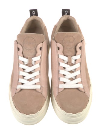 Chloé Suede Colorblock Pattern Sneakers