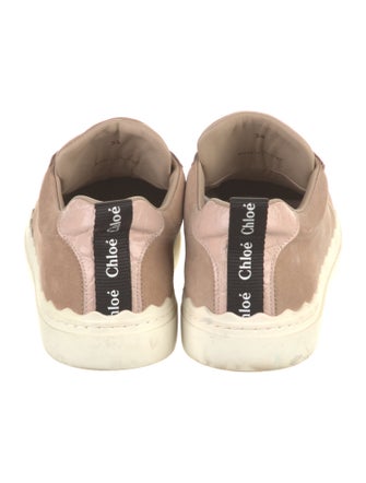 Chloé Suede Colorblock Pattern Sneakers