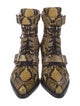Chloé Leather Animal Print Lace-Up Boots