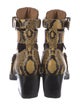 Chloé Leather Animal Print Lace-Up Boots