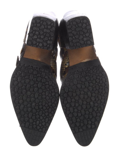 Chloé Leather Animal Print Lace-Up Boots