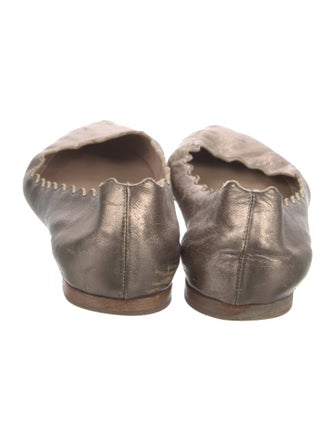 Chloé Leather Scalloped Accent Ballet Flats