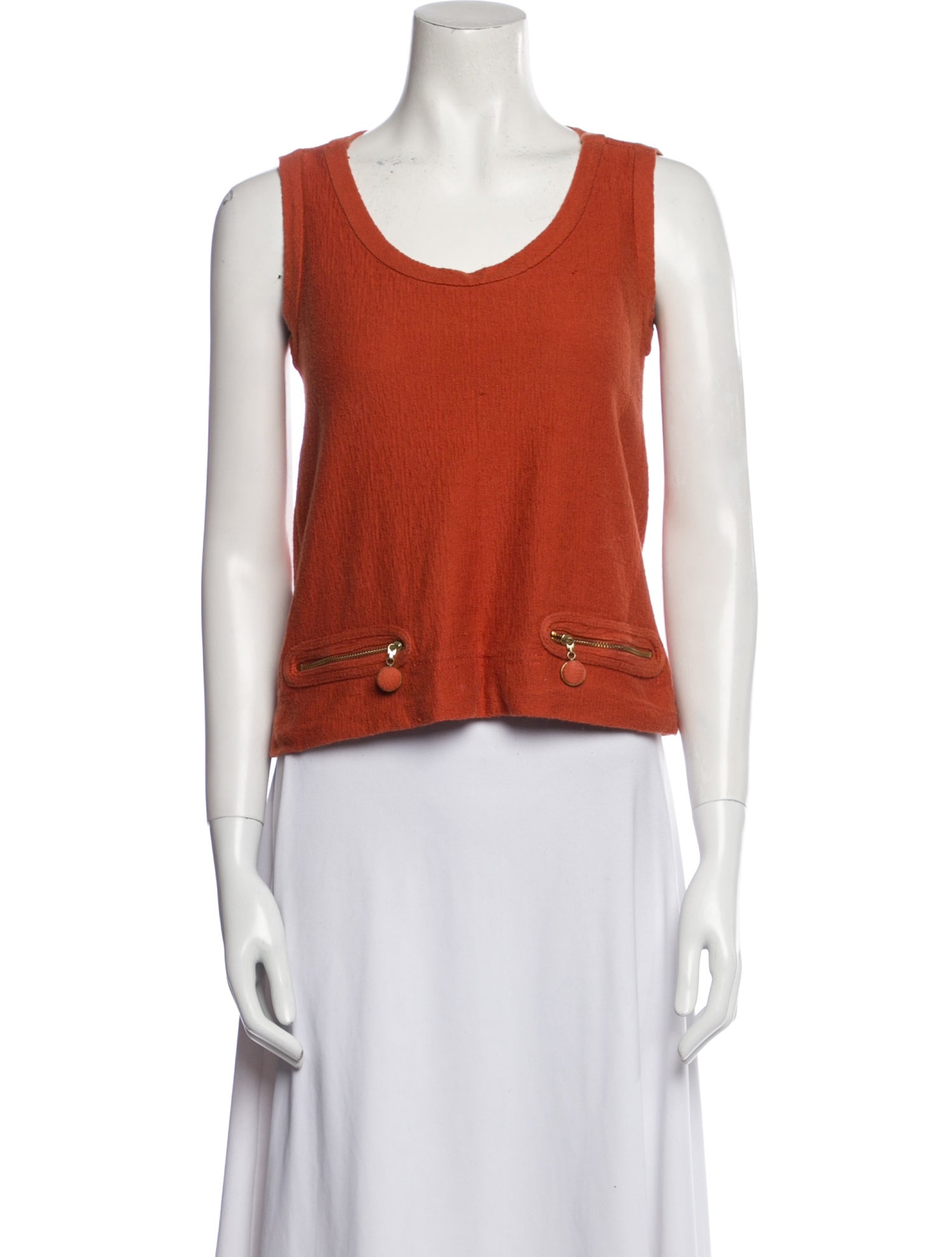 Chloé Scoop Neck Sleeveless Crop Top