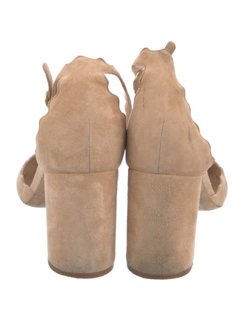 Chloé Suede Scalloped Accent D'Orsay Pumps