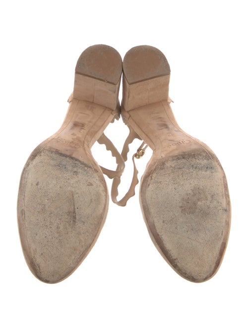 Chloé Suede Scalloped Accent D'Orsay Pumps