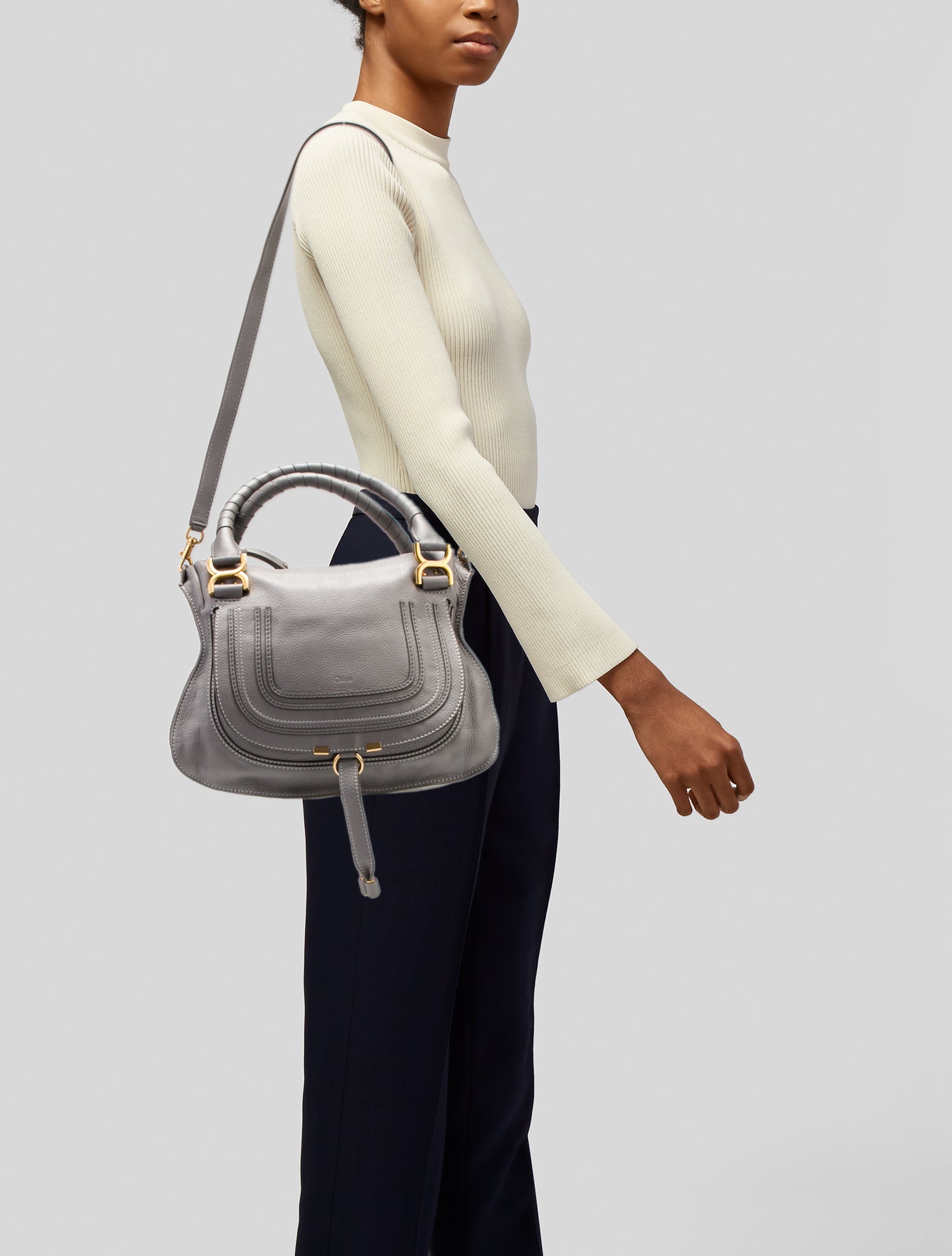 outlet【Chloe】Marcie☆Palm Brown Medium ハンドバッグ Chloe Marcie Satchel Large New Releases