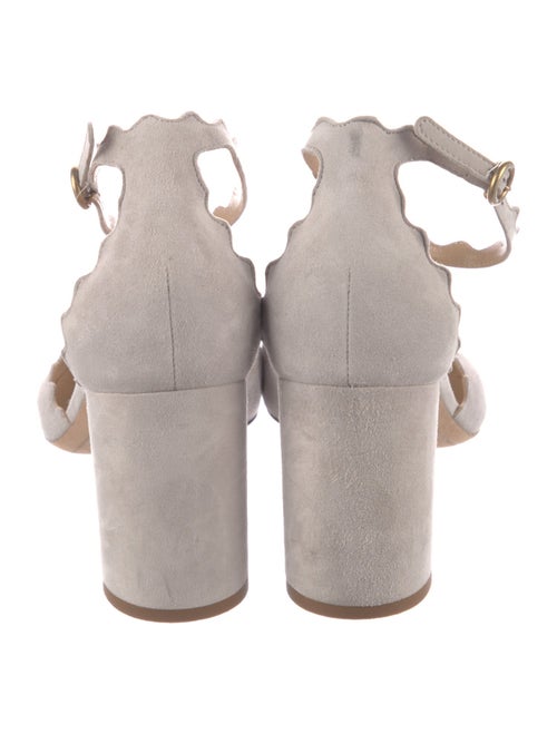 Chloé Suede Scalloped Accent D'Orsay Pumps