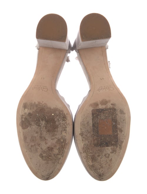 Chloé Suede Scalloped Accent D'Orsay Pumps