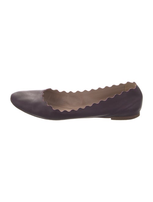 Chloé Leather Scalloped Accent Ballet Flats