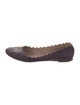 Chloé Leather Scalloped Accent Ballet Flats
