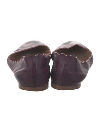 Chloé Leather Scalloped Accent Ballet Flats